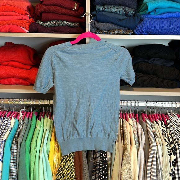 Loft blue short sleeve v neck open front cardigan size XS - Picture 3 of 3